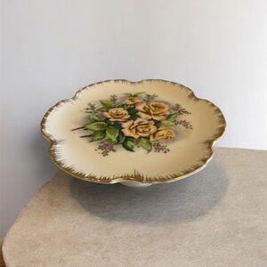 Pedestal Plate Floral Centerpiece Lipper Mann Creations Japan